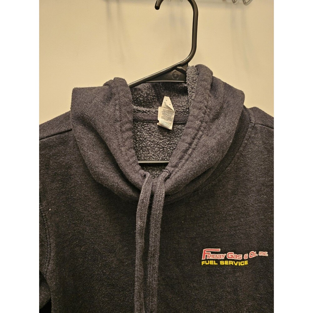 District Friday Gas and Oil Fleece Sweatshirt Hooded Mens Grey Large - Picture 6 of 11